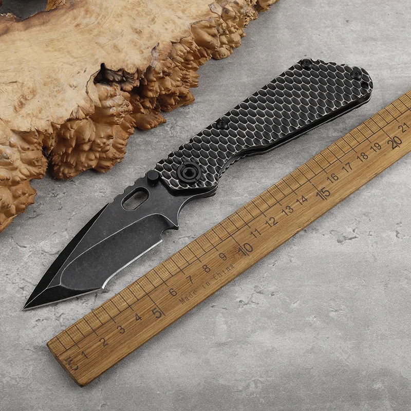

D2 Steel Plate Titanium Alloy Handle Folding Knife Outdoor Tactical Hunting Defensive Camping Hiking Portable Tool Knife