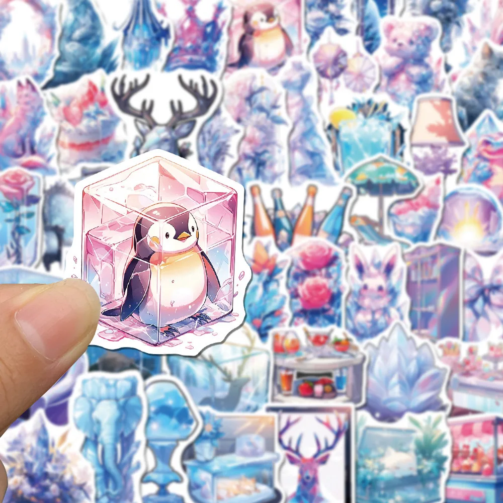 10/50PCS INS Style Cute Winter Ice World Stickers Aesthetic Decals DIY Laptop Luggage Phone Decoration Graffiti Sticker Toy