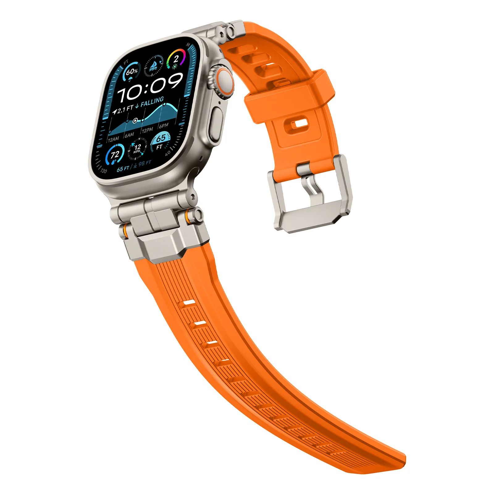 Luxury Silicone Strap for Apple Watch Band Series 10 46mm Ultra 2 49mm Stainless Steel Bracelet for iWatch 9 8 7 6 5 SE 44mm 45