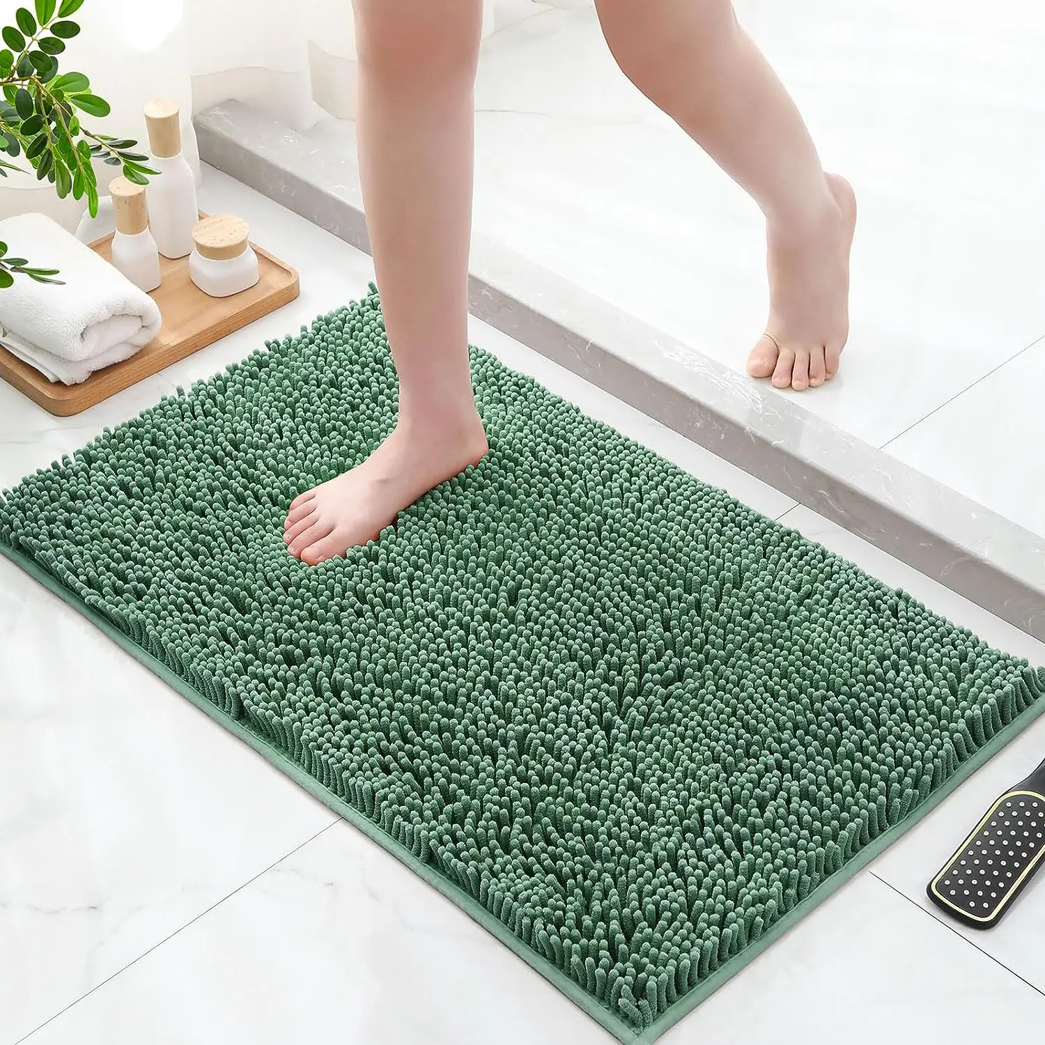 Ultra-Soft Microfiber Bathroom Carpet-Washable Chenille Mats For Bathrooms And Bedrooms-Quick-Dry And Absorbent