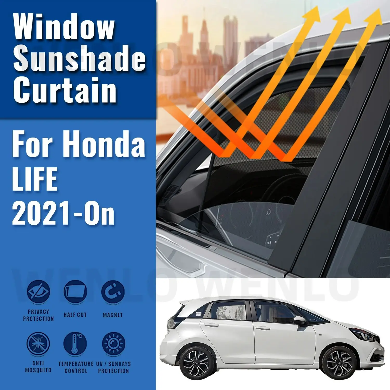 

Для Honda LIFE 2021 2022 2023 2024 автомобильный солнцезащитный козырек, аксессуары для окон, лобового стекла, солнцезащитный козырек, сетчатый козырек, жалюзи на заказ