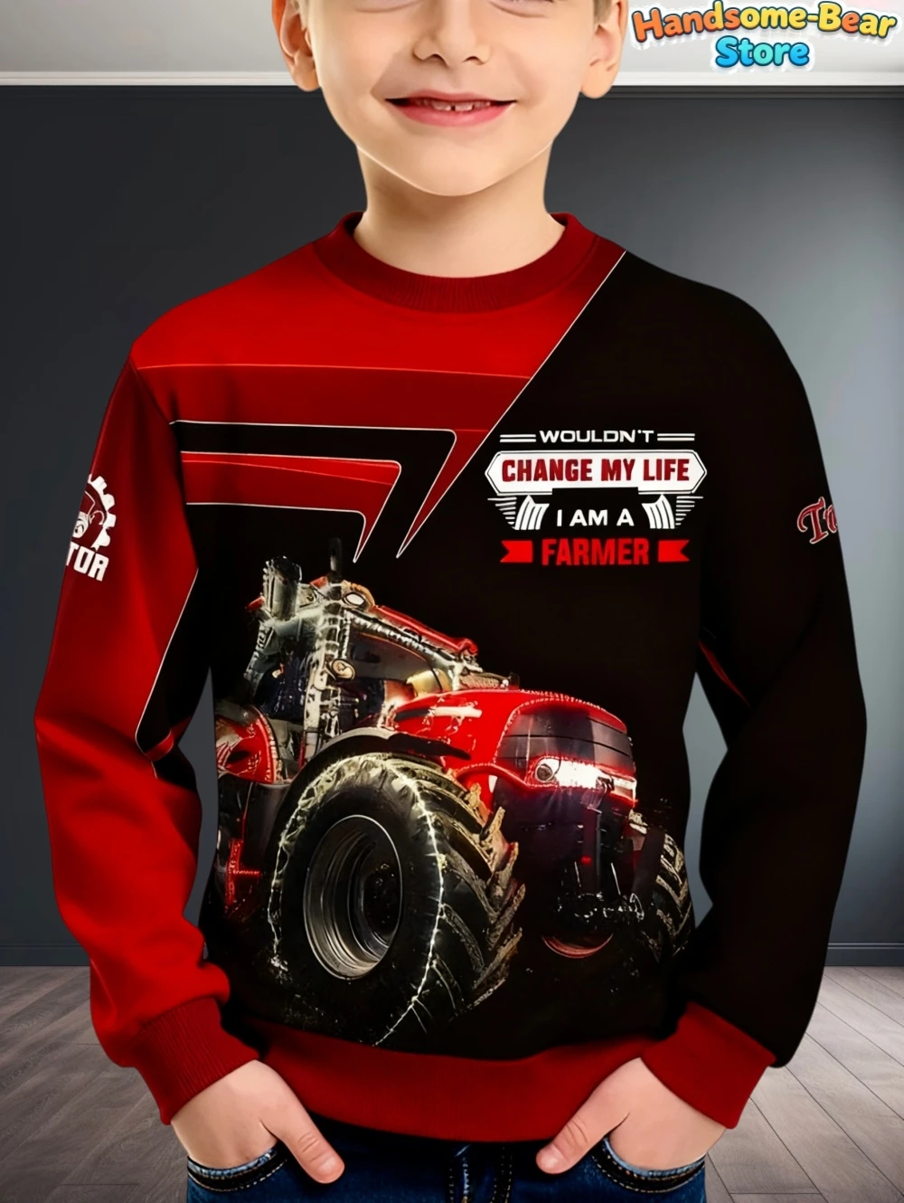 Cool 3D Tractor Print Kids Clothes Boys Sweatshirt Long Sleeve Fashion Children Autumn Hoodie Outdoor Active Children's Clothing