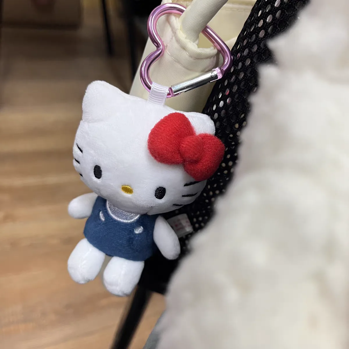 Kawaii Kitty Plush Doll Pendant Cartoon Plush Keychain Hello Kitty Cute Creative Idea Backpack Pendant Stuffed Toy Birthday Gift