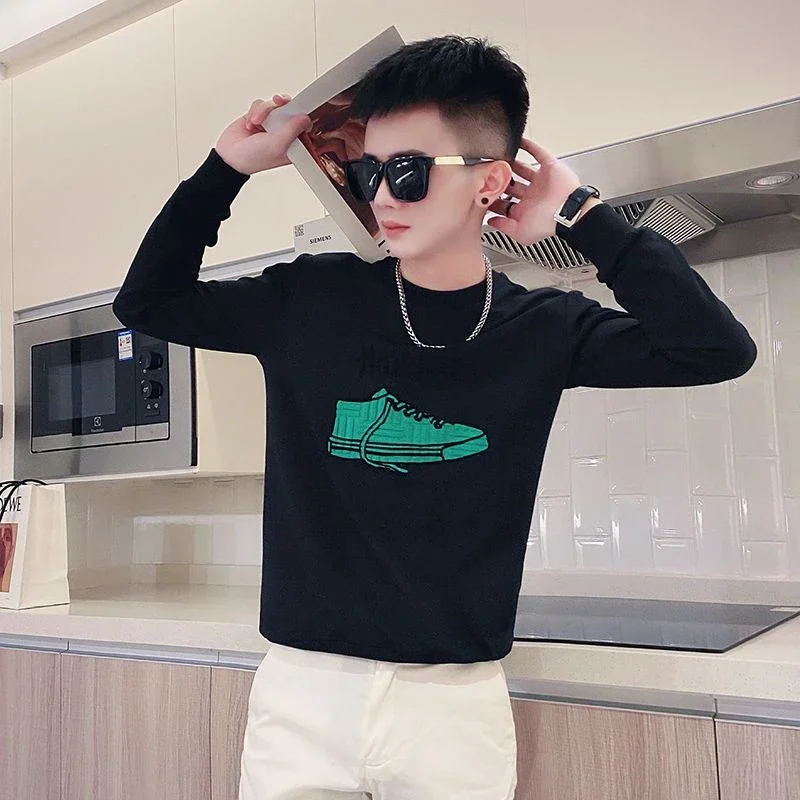 Hoodieless Graphic Sweatshirt For Men Male Clothes Pullover White Pastel Color Wholesale Low Price Funny Aesthetic Cheap Top