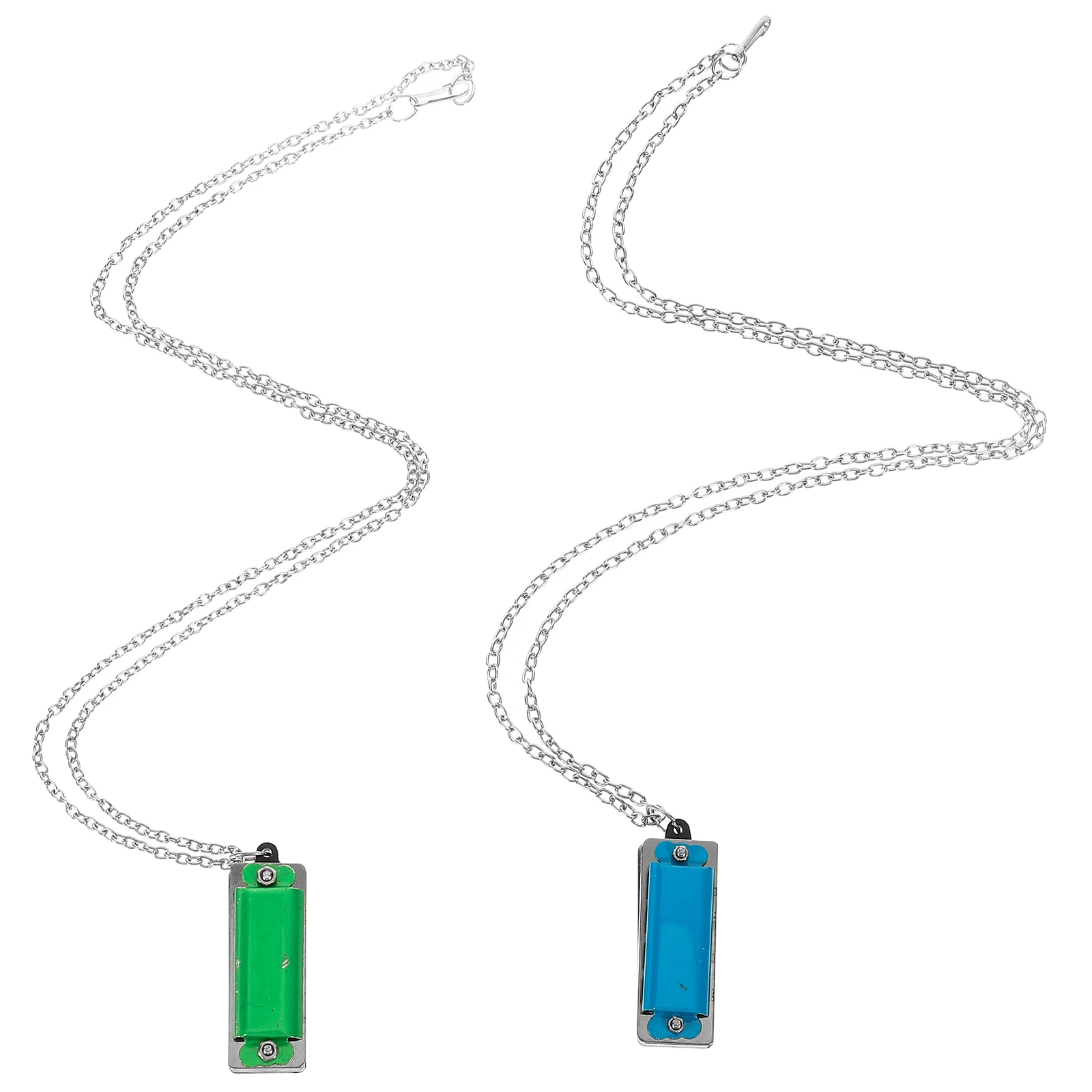 

2pcs Mini Harmonica Necklace 4-Holes 8-Tone Kids Music Toy Pendant Keychain Random Color Durable Portable Party Gift