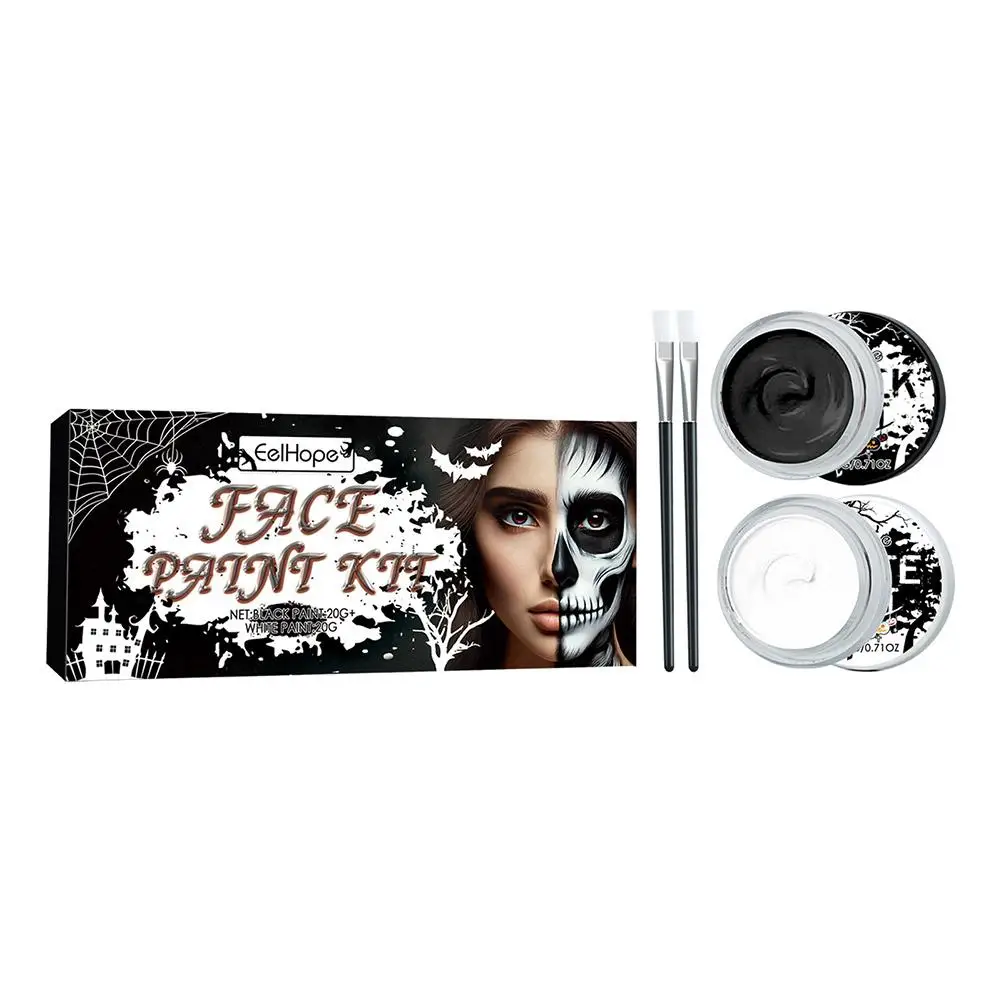 Kit de Maquillage Professionnel d'Halloween, Peinture pour le Visage et le Corps, Sang Spooktaculaire, Faux Maquillage, Spatule, Peinture Spooky, Avertir les Cicatrices, D9tage