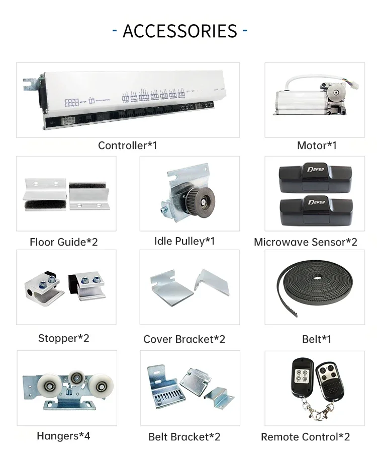 Hotel Automatic Induction Sensor Sliding Glass Door Mechanism System Operators Automatic System Opener Automatic Door Unit