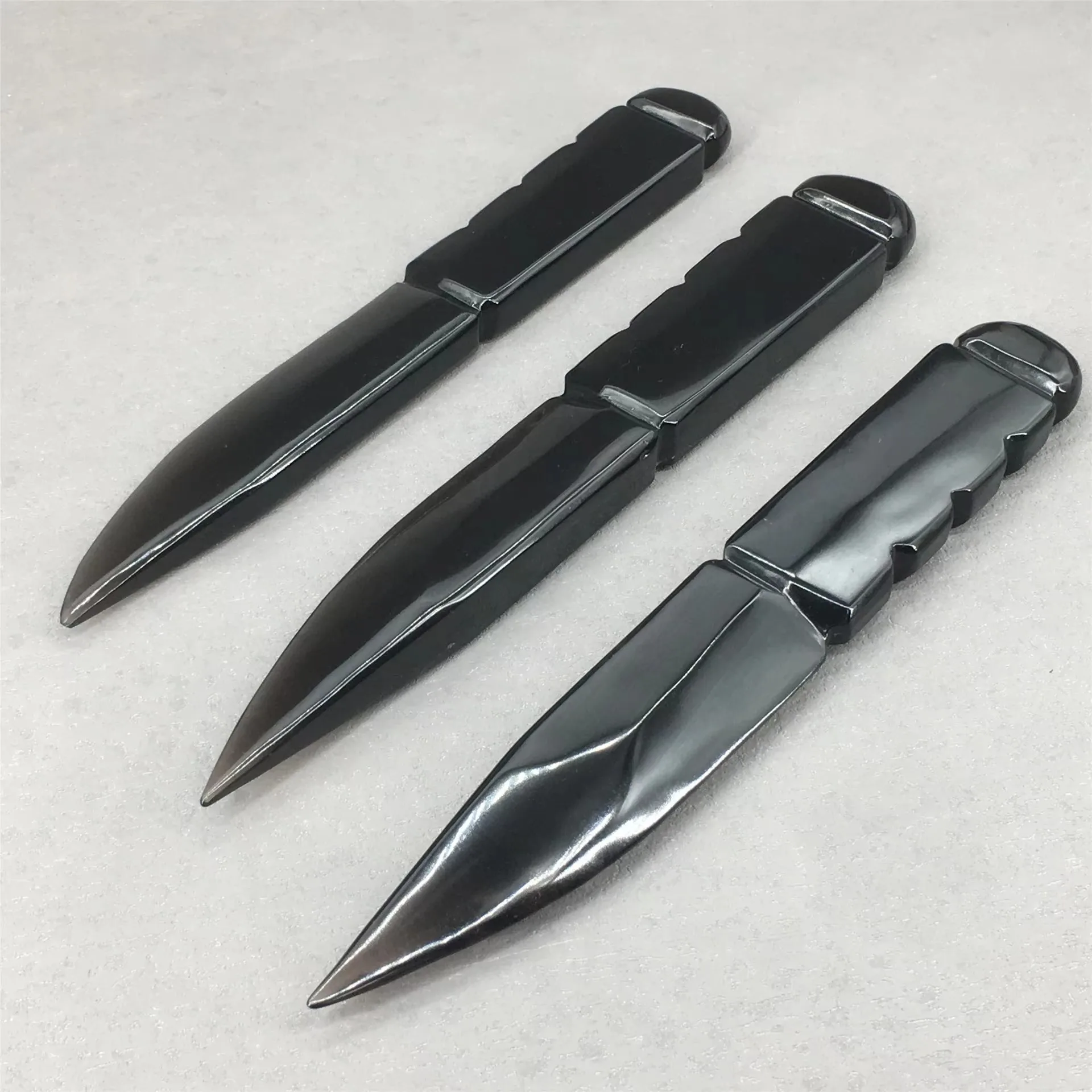 natural high quality polished yooperlite crystal knife carvings black obsidian crystal dagger for meditation decoration