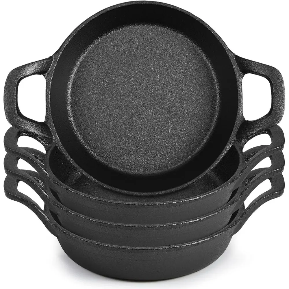 

Mini Cast Iron Skillets 6.3 x 6.3 x 1.5 Inch Small Set Black Casserole Dish Cookware Oven Safe Mini Skillets Kitchen Indoor Outd