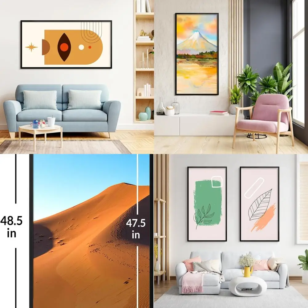 

Wall-Mounted 24x48 Black Frame with HD Plexiglas, 1 Pack, Suitable for Portrait or Landscape Display, Classic Style