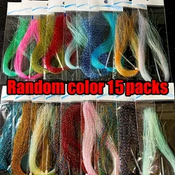 TAKBAS Fly Tying Materials Kit, 15 Pack Crystal Flash Fly Fishing Tying Materials, Assorted Colors