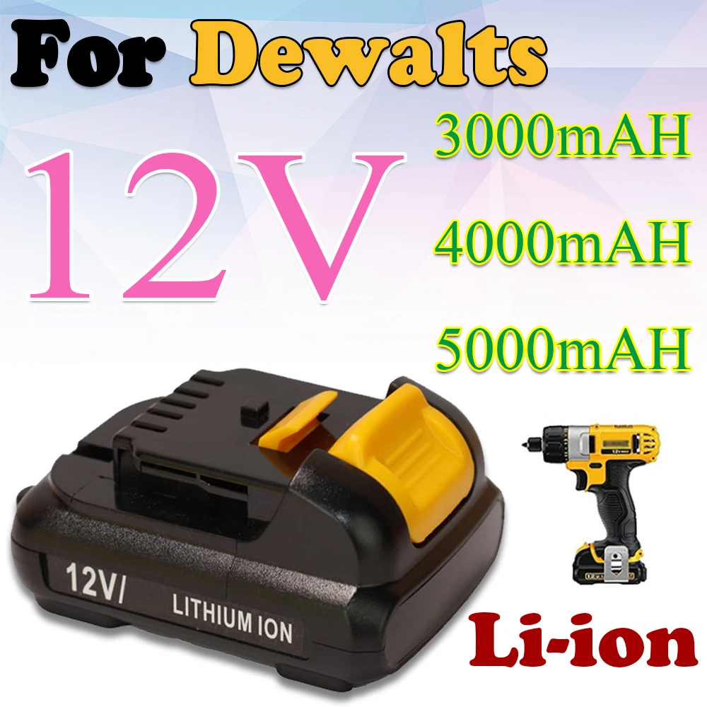 For DEWALT 10.8V/12V Battery 3/4/5Ah for DCB120 DCB122 DCB125 10.8V DCB100 DCB101 DCB119 Li-ion Power Tools Battery