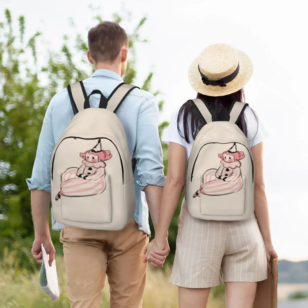 حقيبة ظهر كاجوال على شكل جرافيتي كرتونية، حقيبة ظهر ذات سعة كبيرة للطلاب، حقيبة ظهر عصرية للطلاب، حقيبة قماش، حقيبة ظهر للسفر