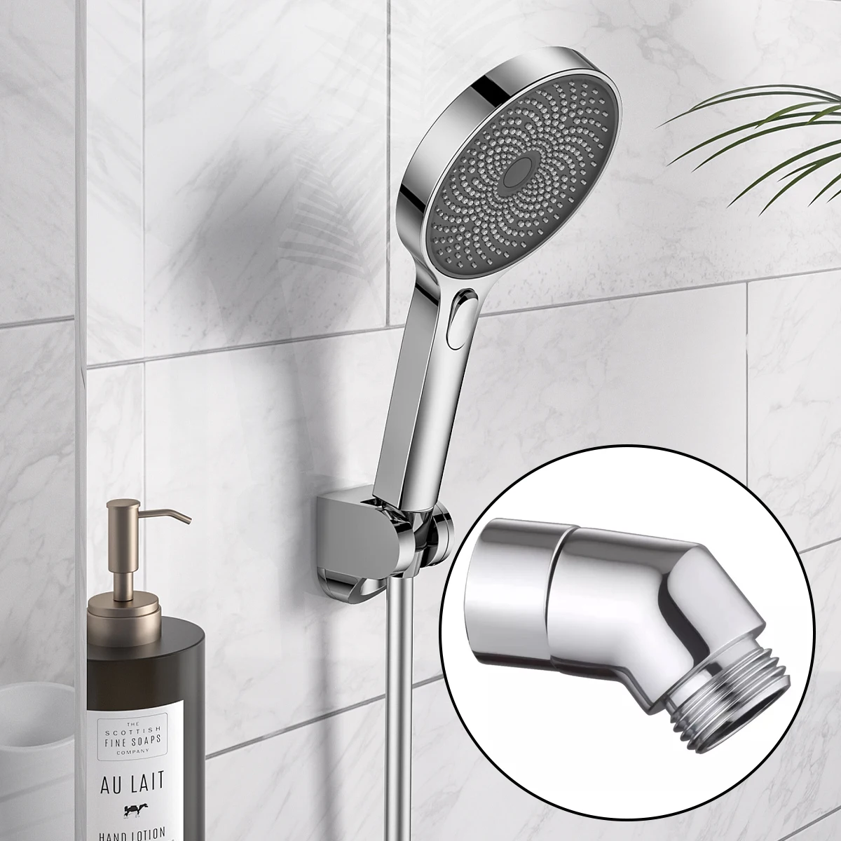 

1Pcs Practical Bathroom Shower Head Adapter Rainfall Handheld Shower Accessory Angle 135°