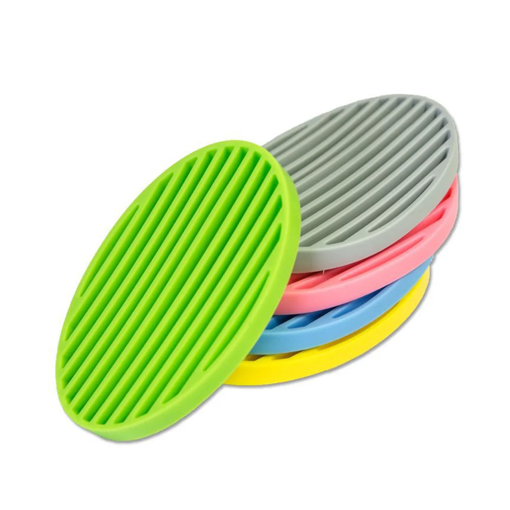

2pcs Silicone Box Drainable Non-Slip For Bathroom Kitchen Sponge Holder Storage Basket Soap Dish Portable Soap Container