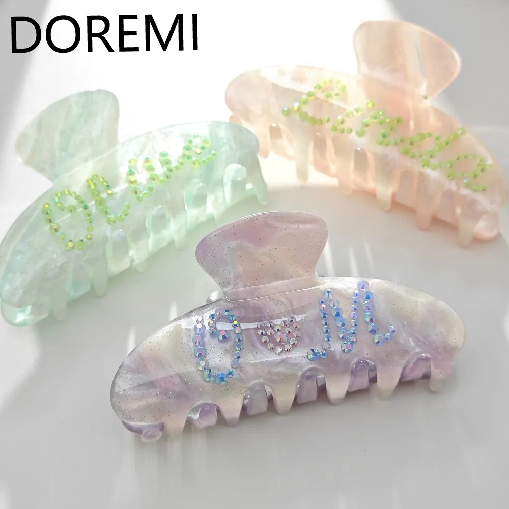 lateefah customizes hair clips for women as gifts and personalized jewelry accessories single-sided white Cz name crystal letter