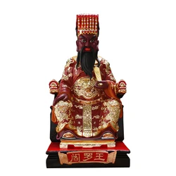 Lord Yan God King of Hell Resin Statue 12/16/19 Inch Ten Halls of Yama Figurine Taoist Deities Home Decor Ornament