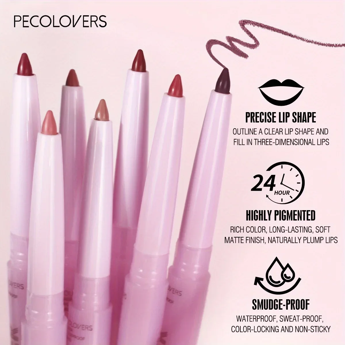 مقاوم للماء ماتي الشفاه تلوين مثير الشفاه الكنتوري قلم تحديد الشفاه الوردي قلم أحمر الشفاه لينة ضباب تلميح قلم تحديد الشفاه مخطط تينت مستحضرات التجميل