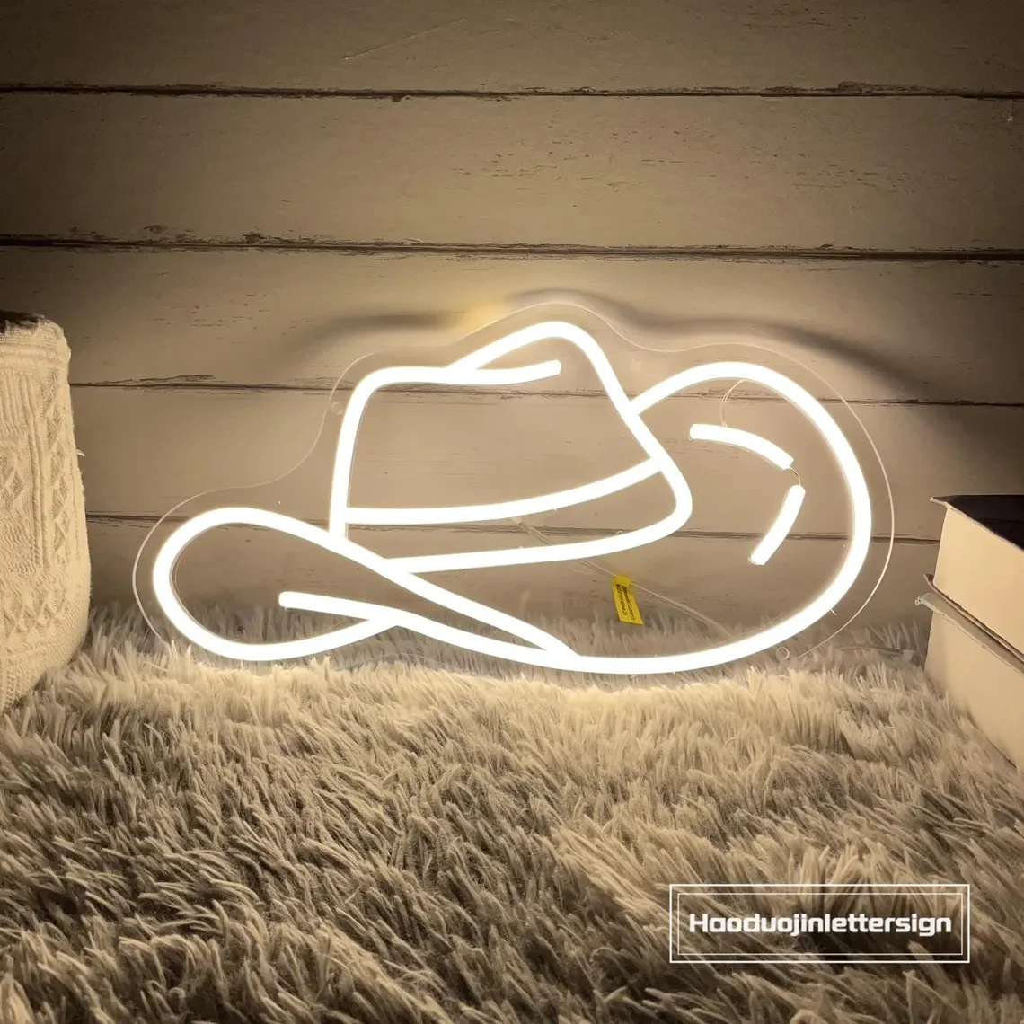 Cowgirl Hat LED Neon Sign Western Cowboy Country Style Bar Room Wall Decor Party Favor Wedding Birthday Gift USB Lighting