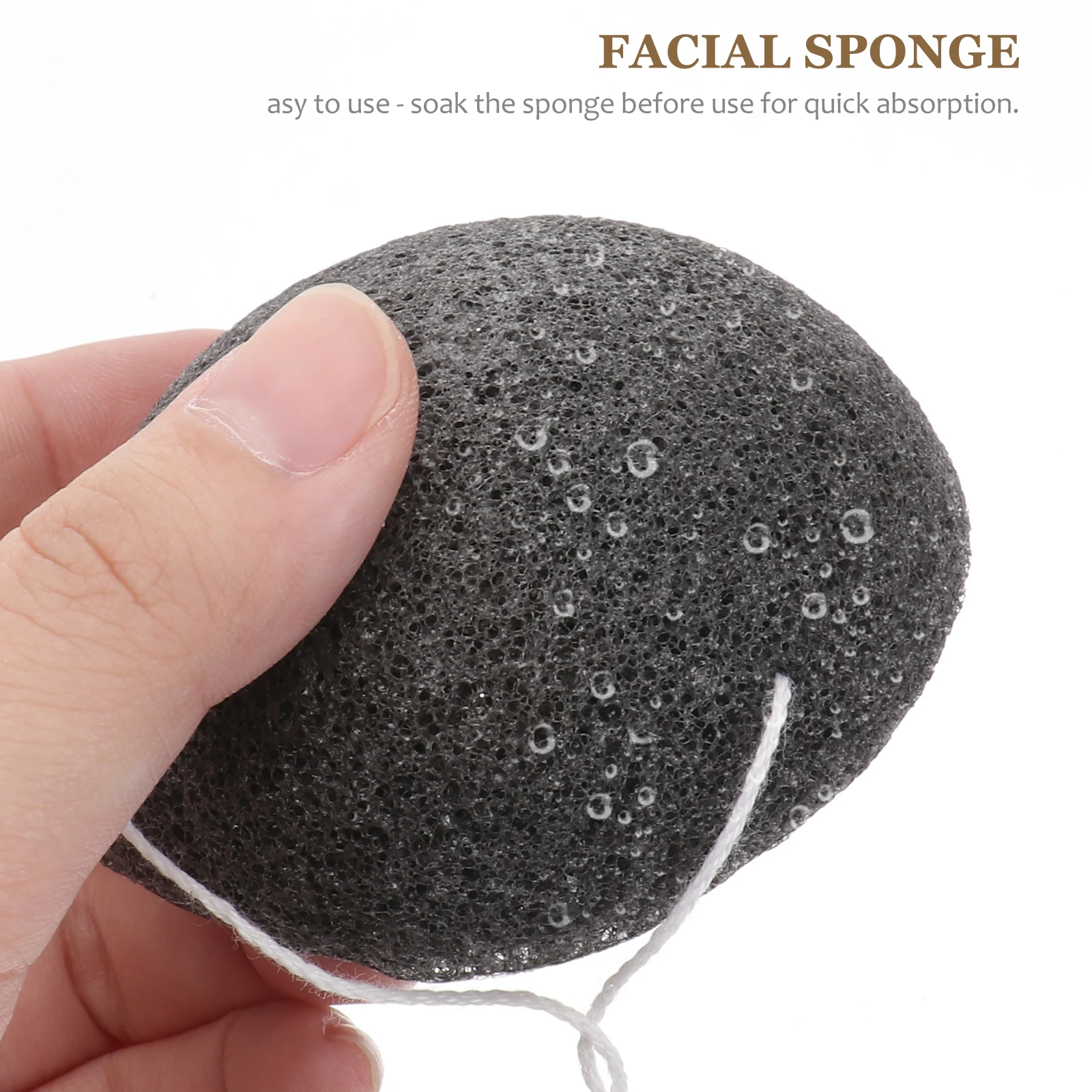 Conjunto de esponja de carvão de bambu konjac, 2 peças, limpeza profunda, esfoliante, corpo, cuidados com a pele facial, ferramenta de banho para chuveiro diário