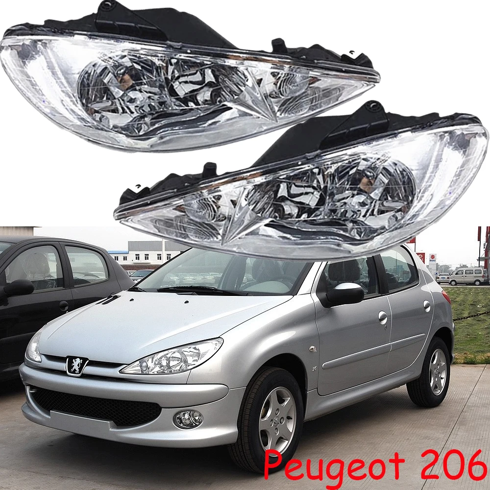 1pcs car bumper headlamp for Peugeot 206 headlight Peugeot206 2004~2008y car accessories head lamp for Peugeot 206 fog light