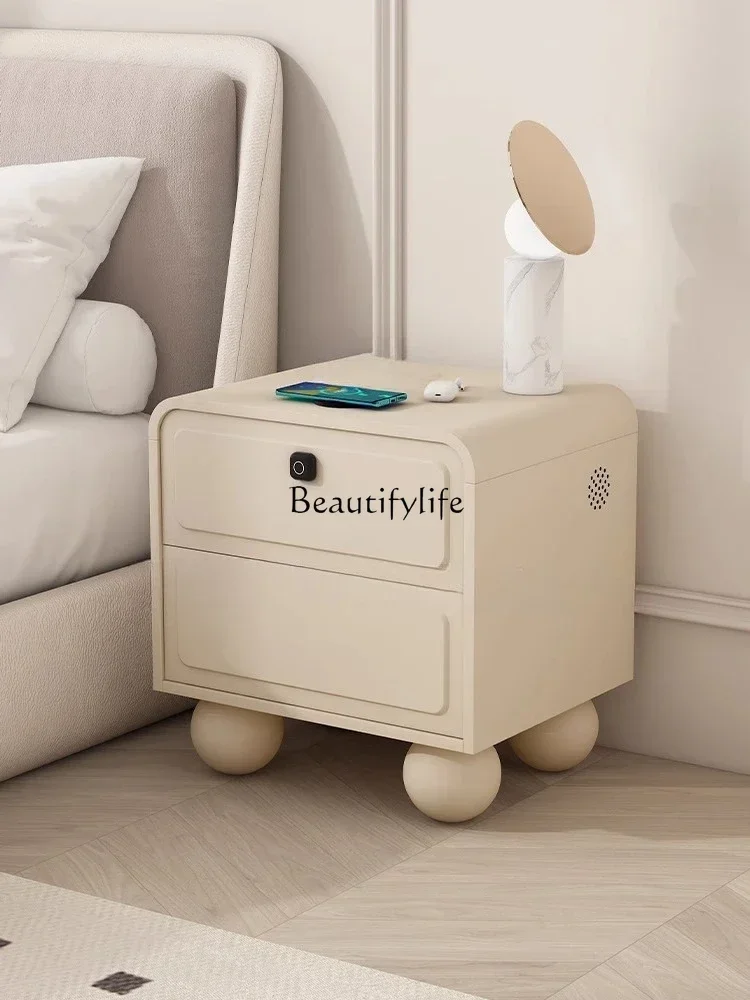

D06Bedside Table Solid Wood Bedroom Household High-End Design Sense Narrow Small 30cm Wide