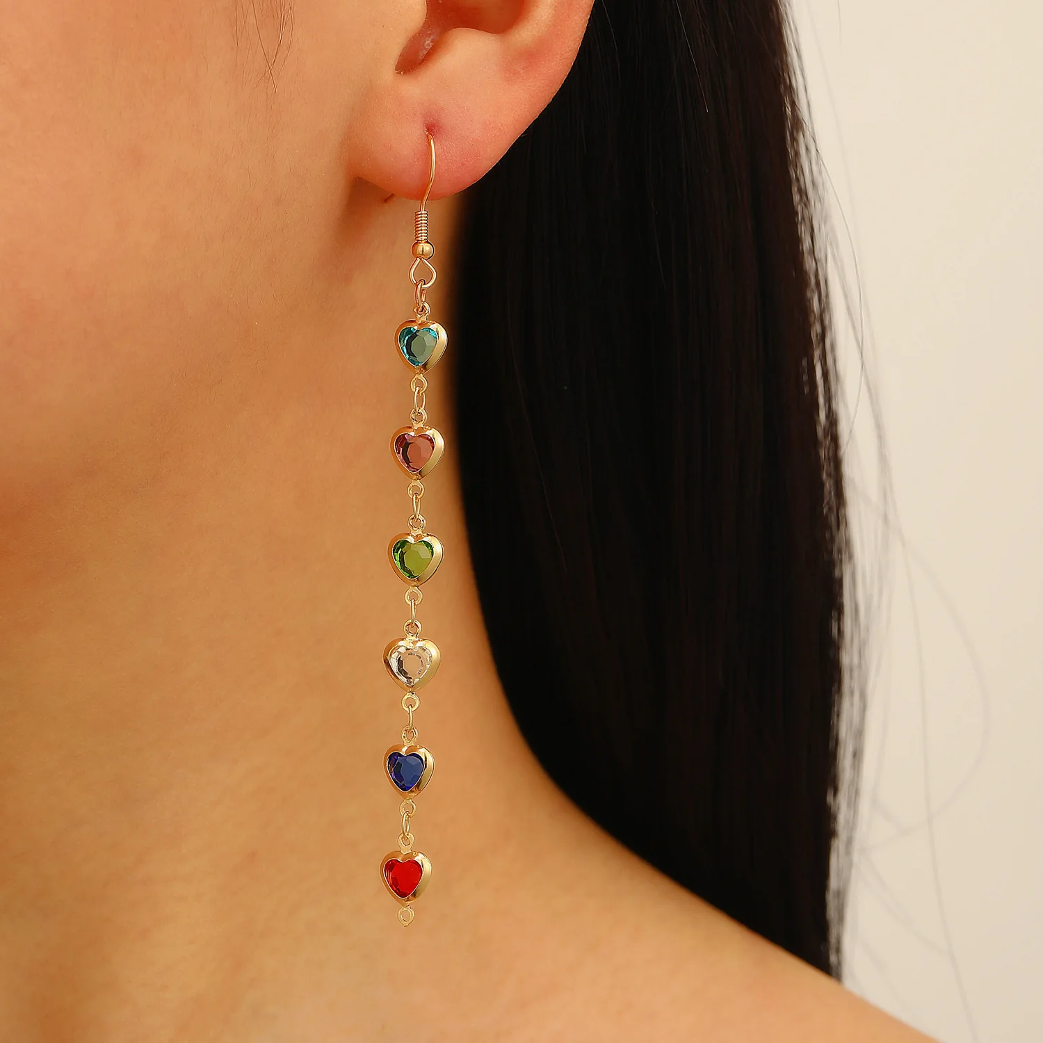 Fashoin Colorful Water Drop Tassel Earrings For Women Jewelry 2026 Trending New Sweet Zircon Heart Long Earrings Gifts Brincos