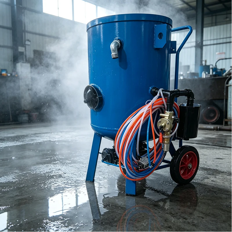 Dry Sandblasting Cabinet for Metal Brackets Rust Removal Deburring and Surface Treatment in Automotive Component Plants
