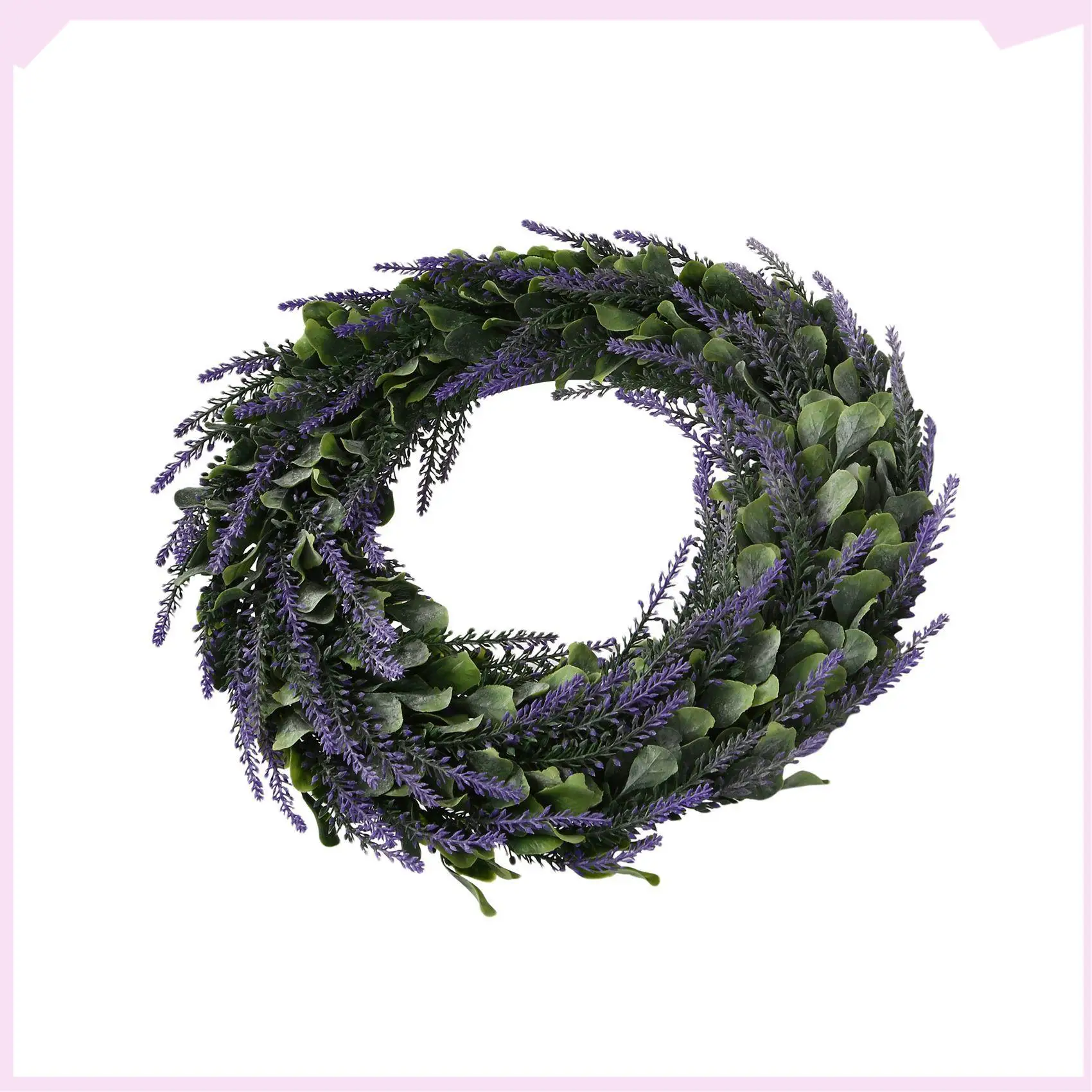 

B24B 5X Artificial Wreath, Door Wreath 17 Inch Lavender Spring Wreath Round Wreath For The Front Door, Home Decor
