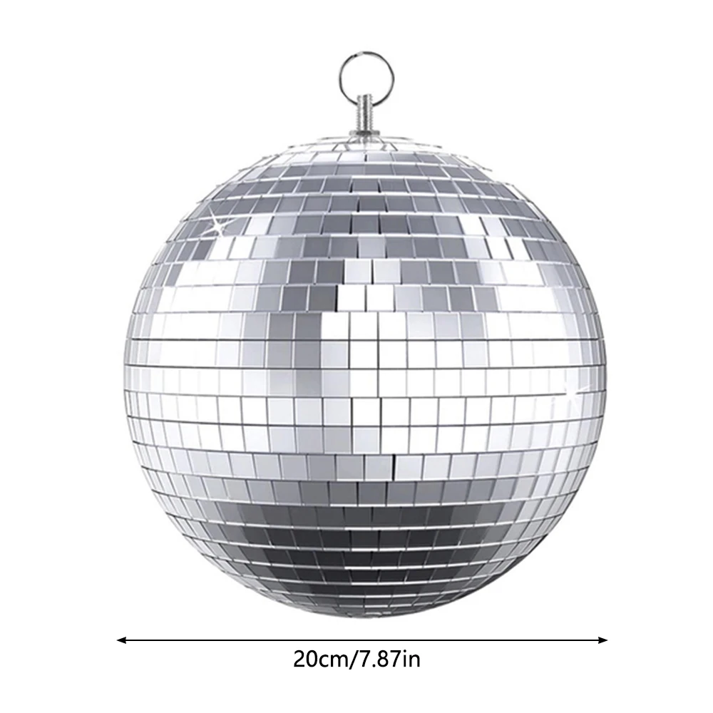 Glass Mirror Balls Reflective Glass Rotating Mirror Ball 8Inches Glitter Glass Mirror Disco Ball Stage Effect Decoration for KTV