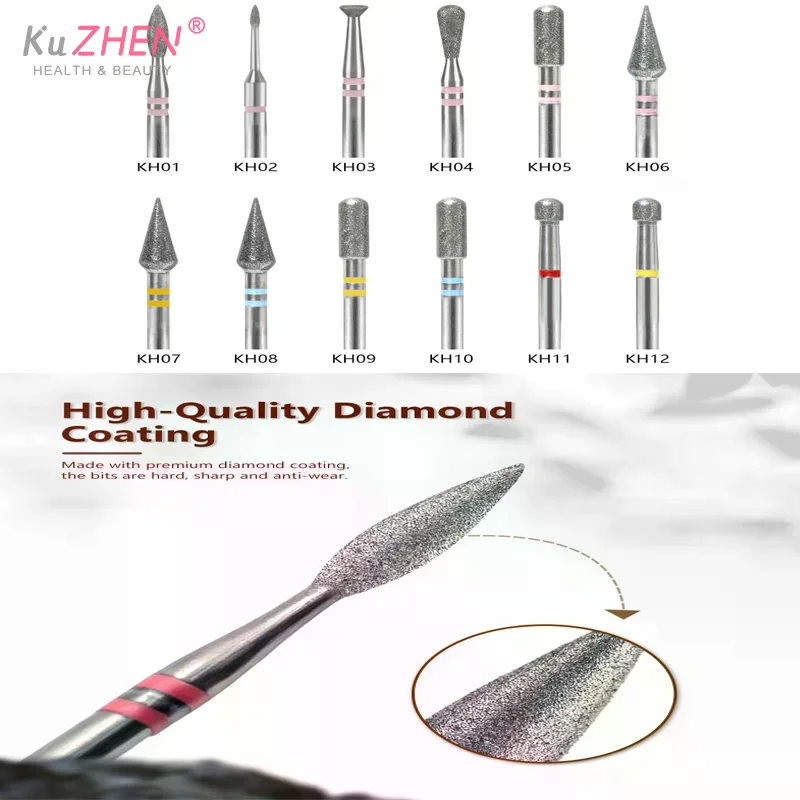 Diamond Nail Drill Bits Cuticle Cleaner for Electric Drill Manicure Pedicure Polishing DIY  Nail Art Tool Salon Home Supplies