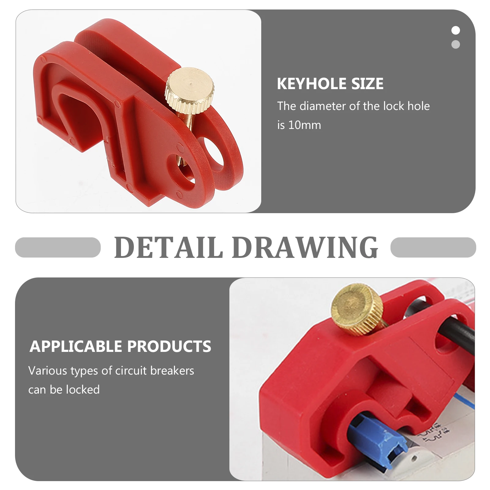 

Circuit Breaker Lockout Safety Buckle Durable Pa Nylon Locking Clamp Quick Install Keyless Accessory for Miniature Pin Out