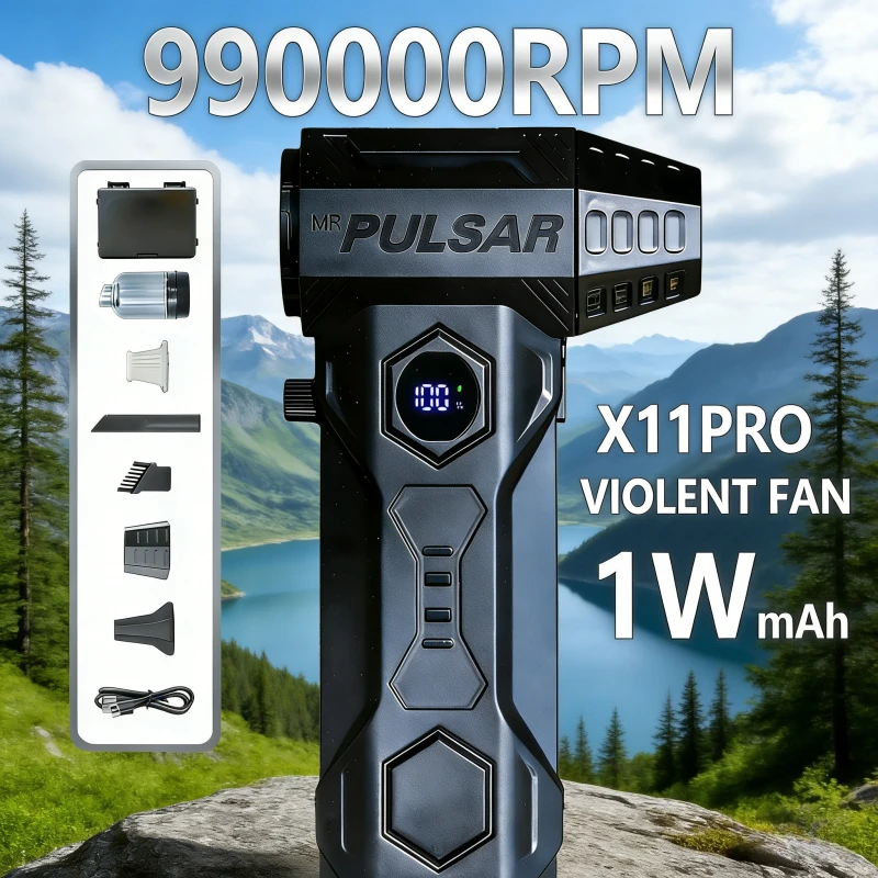 

X11Pro MAX Turbo Jet Blower 990000RPM Brushless Motor | 75m/s High-Speed Wind 10000mAh Rechargeable Battery