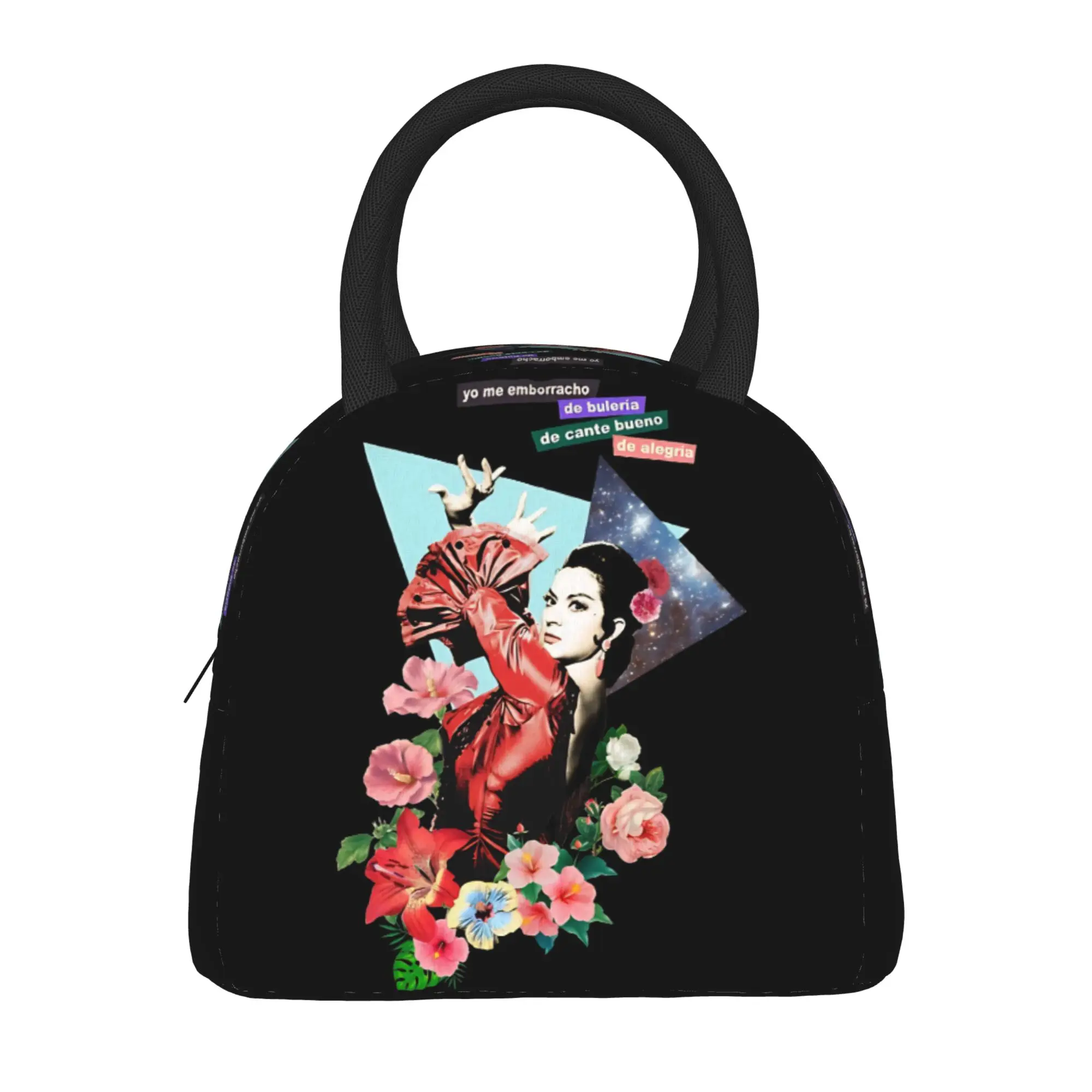 Lola Flores Spanish Dancer Lunch Bag Aesthetic Lunch Box For Adult School Portable Zipper Cooler Bag Thermal Tote Handbags