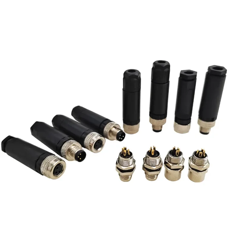 10-conectores-de-sensor-ip68-m8-a-prova-d'Agua-conexoes-retas-sem-solda-parafusadas-3-pinos-e-4-pinos-para-ligacao-segura-de-sensores