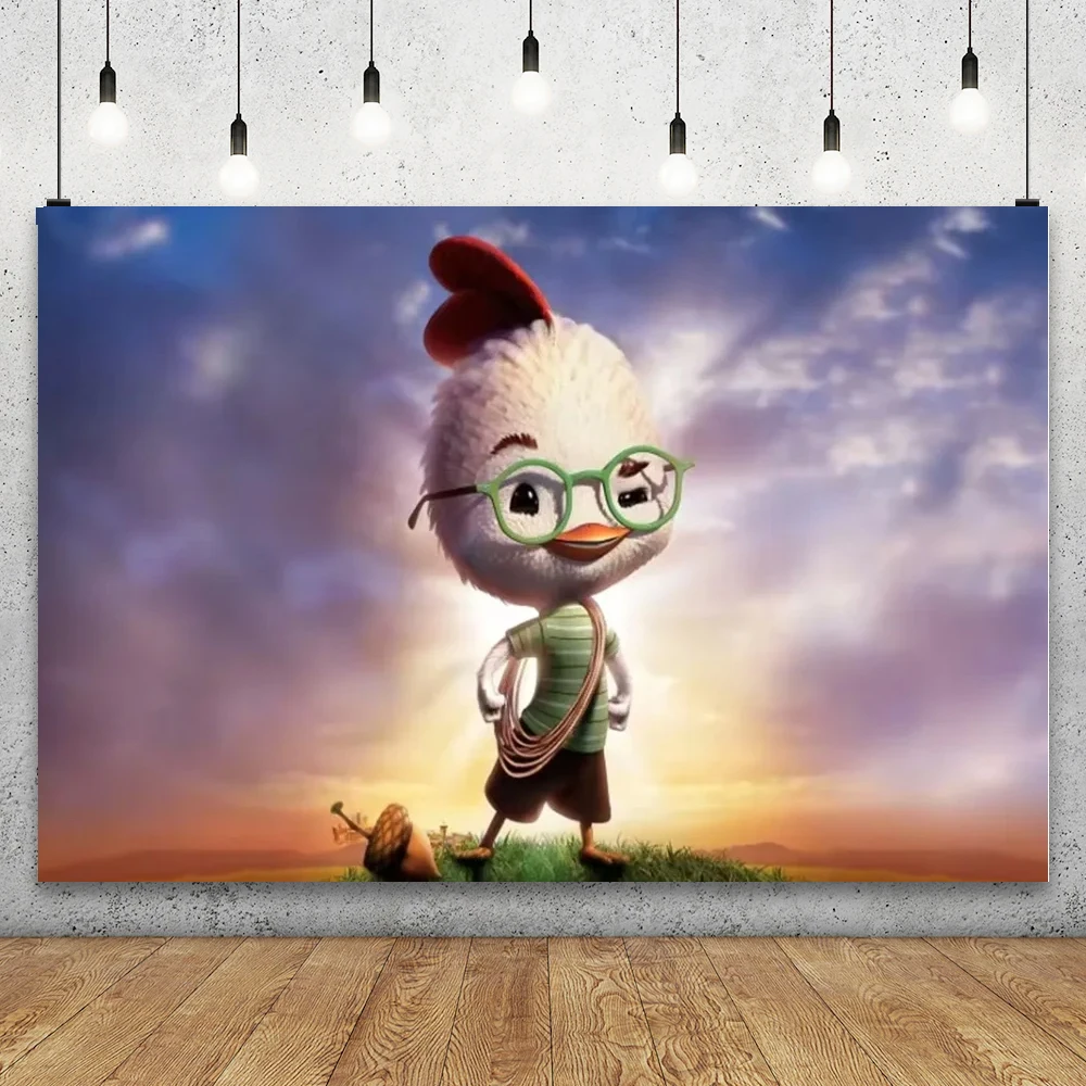 

Disney Chicken Little Cartoon Theme Party Photography Backdrop Children Birthday Supplies Girl Princess Baby Shower Decoration