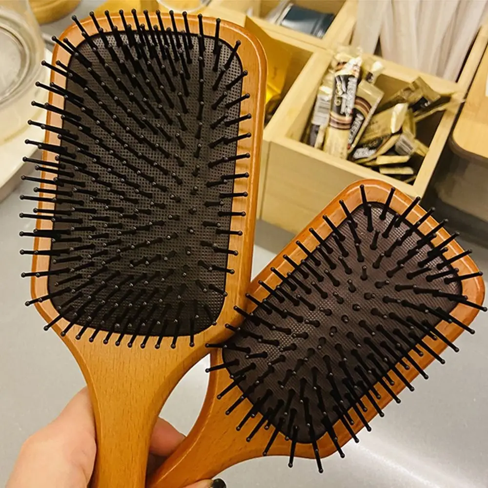 Air Cushion Airbag Massage Comb Healthy Hair Care Paddle Cushion Bamboo Comb Hairbrush Hair Loss Wood Comb Scalp Hair Care