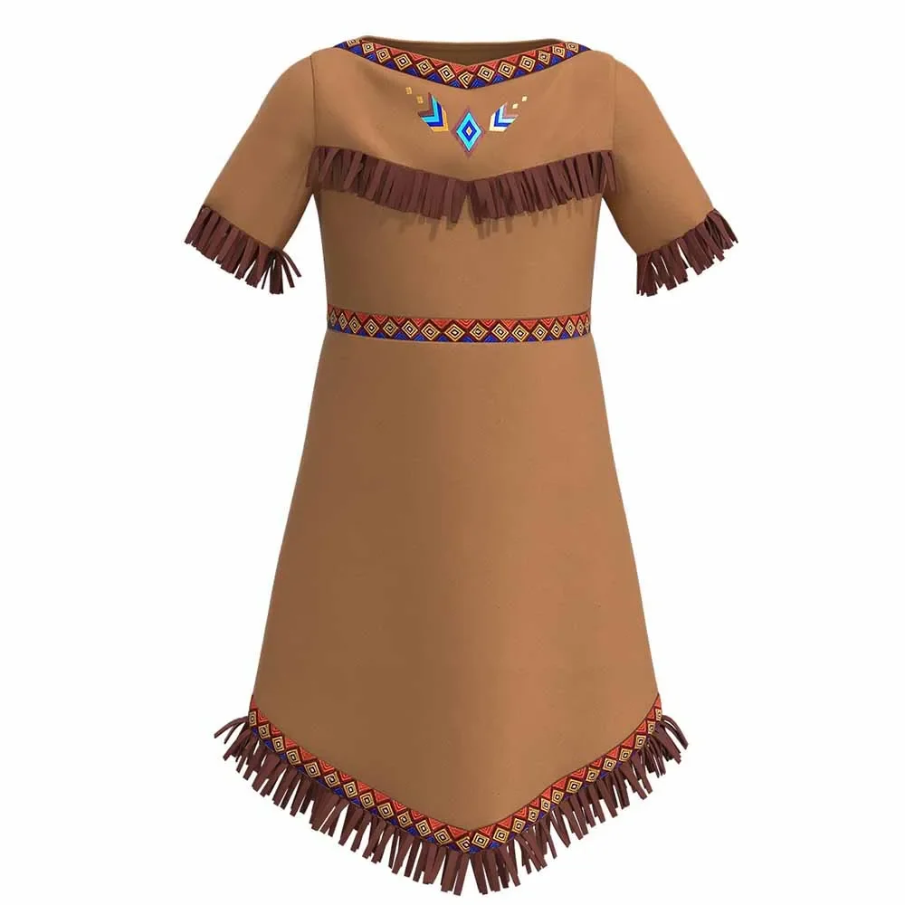 Costume d'halloween, Cosplay amérindien indien, couvre-chef pour filles africaines, Costume de danse, vêtements folkloriques de la Nation, ensemble de robes pour enfants