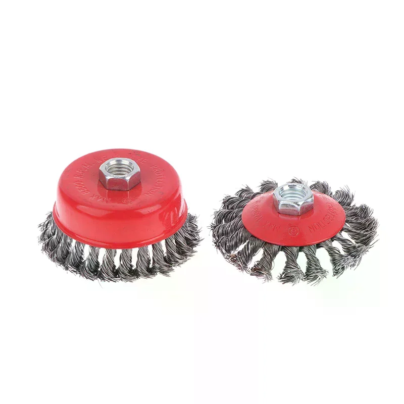 75/100mm M14 Steel Wire Cup Brush Powerful Paint Removal Rotary Tool Twisted Steel Wire Wheel Abrasive For Angle Grinder Debu