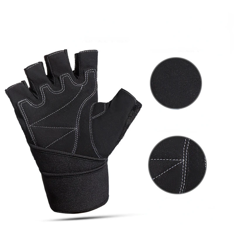 Guantes de medio dedo para hombre, manoplas antideslizantes, suaves y transpirables, para Fitness, motocicleta y deportes al aire libre