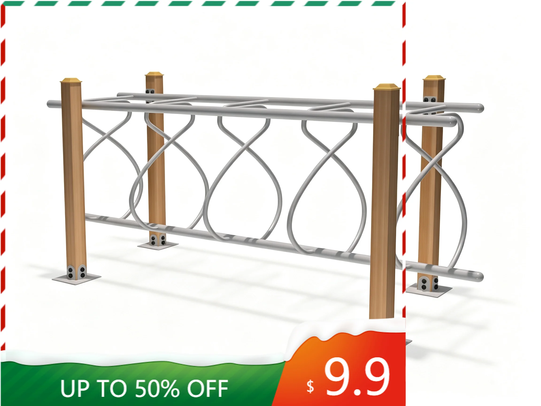 Park Upper Limb Strength Training Equipment Durable Wavy Horizontal Ladder Eco‑Friendly Outdoor Use