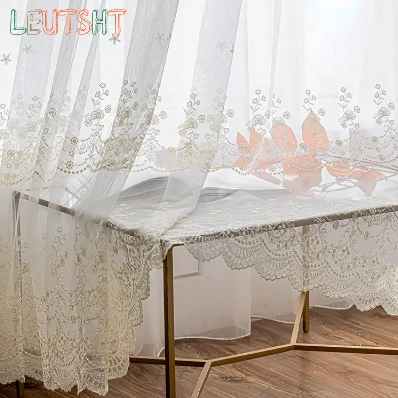 

2023 New Curtains for Living Dining Room Bedroom Jane Ousheng Embroidered Window Tulle Matching Translucent Screen Curtain
