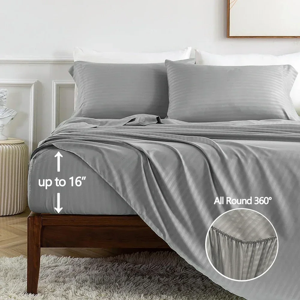 Conjunto de 3/4 Peças de Lençóis Refrescantes (Ajustáveis e Planos) com Fronha, Tamanhos King/Queen/Full, Conjunto de Cama Queen Size, Roupa de Cama