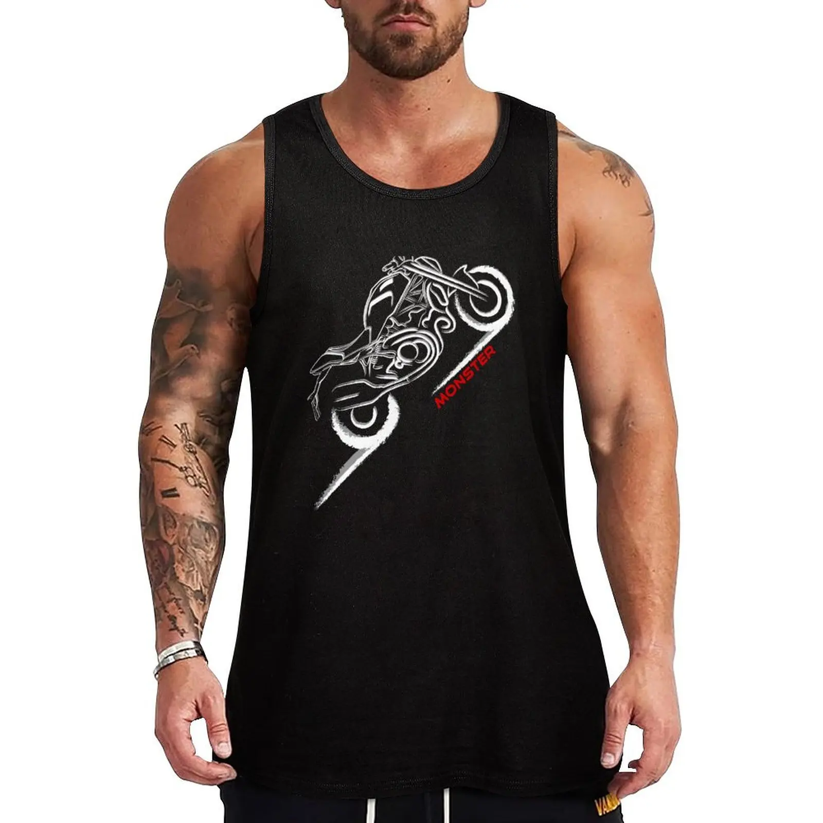 

Monster Lover, The Original Design by Etoide for the Real Biker Tank Top Minimal Print Tank Top Simple Graphic Sleeveless
