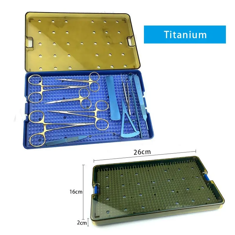 

Titanium / Stainless Steel 11pcs Ophthalmic Surgery Instrument Kit Disinfection Box Autoclavable Sterilizer Tray Ophthalmic Tool