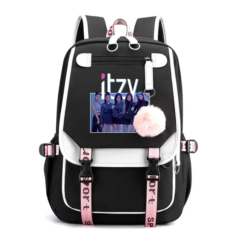 K-pop group pattern backpack new fashion HANYU Harajuku zipper backpack high quality USB backpacks street backpacks