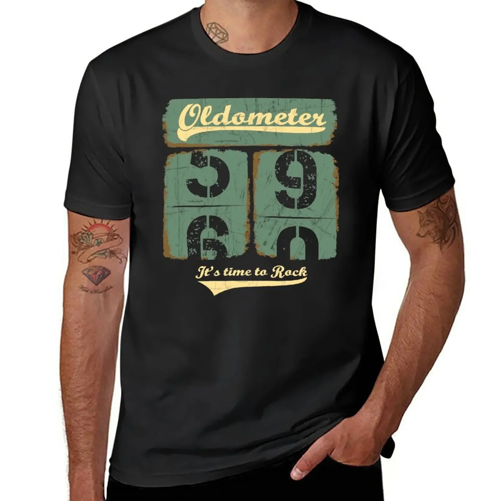 

Oldometer from 59 to 60 years old Funny 60th Birthday party gift T-Shirt cute tops plus size tops T-shirts for men cotton