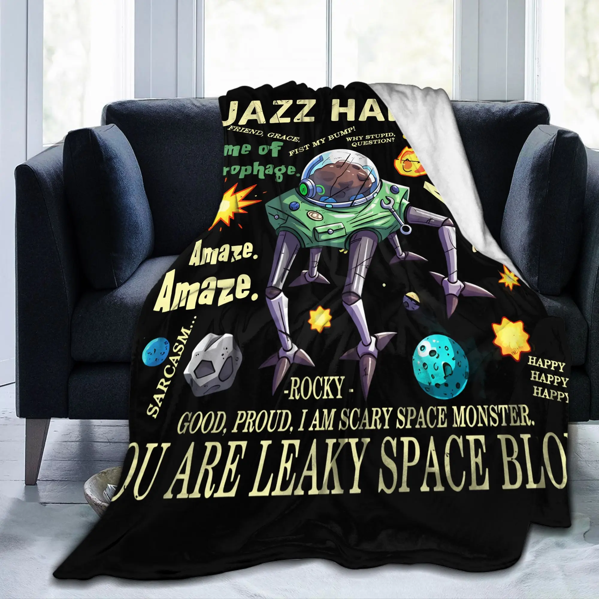Project Hail Mary Tau Ceti Space Blankets Coral Fleece Plush Eridani-Rocky Super Soft Throw Blanket for Airplane Travel Portable
