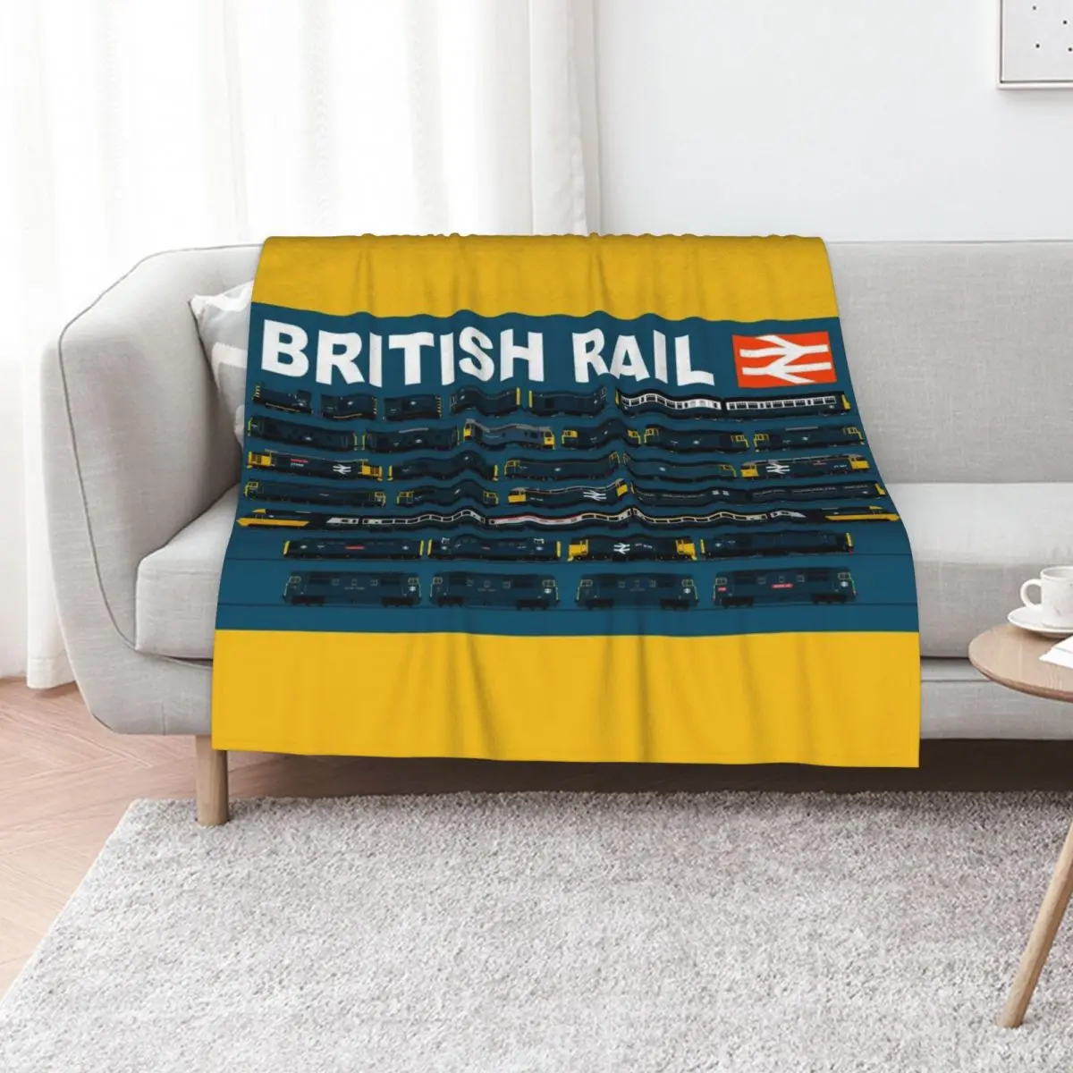 British rail trains Throw Blanket Luxury Weighted Soft Comforter Flannels Plaid on the sofa Blankets