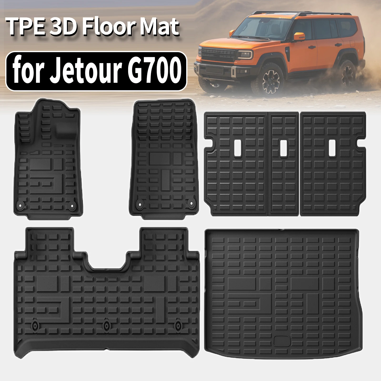 for Jetour G700 2025 2026 2027 Eco-Friendly TPE Floor Mats Non-Slip Dustproof Car Interior Accessories